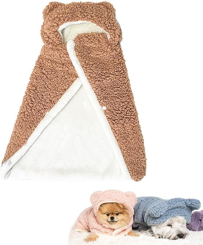 Teddy Bär Kuschel-Cape mit Kapuze – Flauschige Fleece-Decke - FluffyBrush