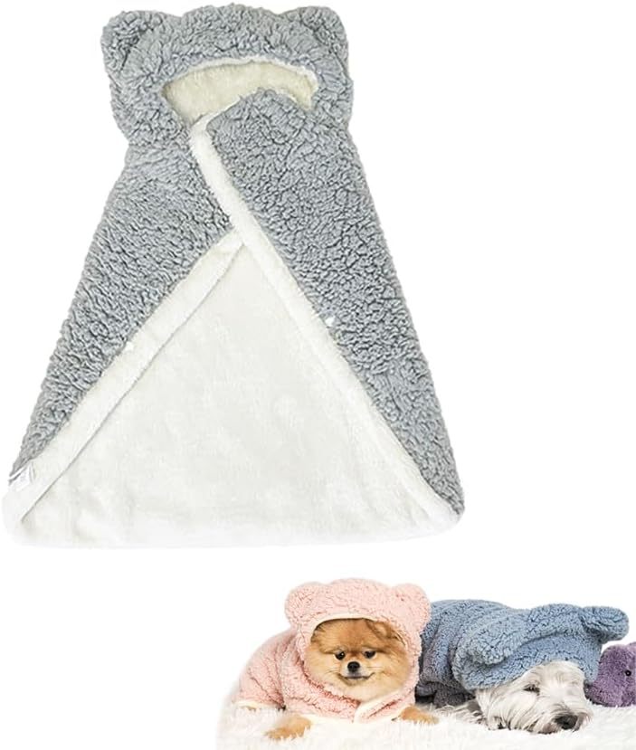 Teddy Bär Kuschel-Cape mit Kapuze – Flauschige Fleece-Decke - FluffyBrush