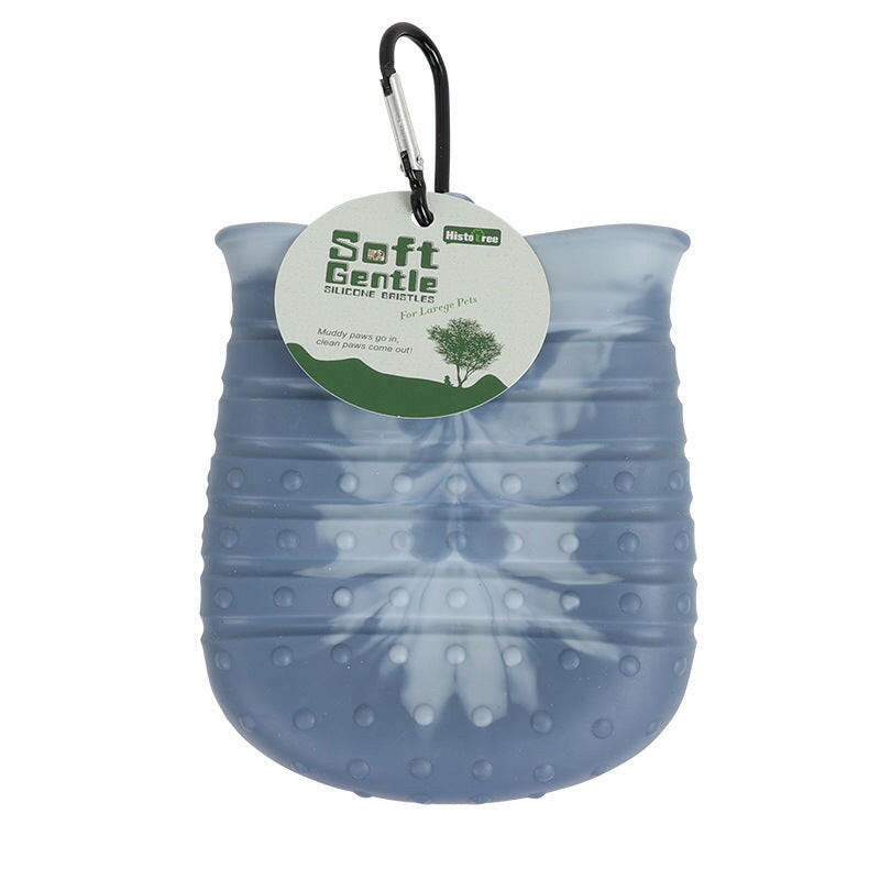 Tragbarer 2-in-1 Pfotenreiniger für Hunde und Katzen in Navy Blau