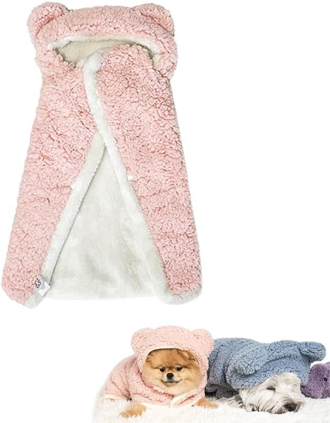 Teddy Bär Kuschel-Cape mit Kapuze – Flauschige Fleece-Decke - FluffyBrush