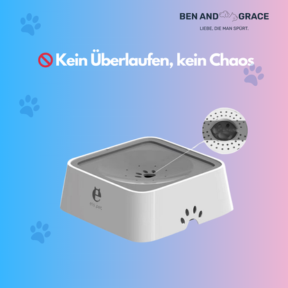 2L Wassernapf für Hunde & Katzen – Auslaufsicher mit Schwimmdeckel & langsamer Wasserzufuhr