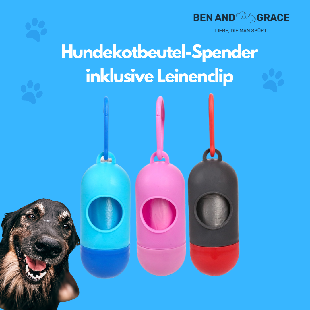 Hundekotbeutel-Spender mit Leinenclip – Für saubere Spaziergänge