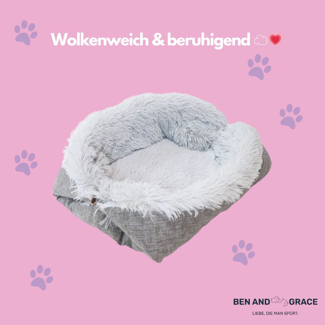 2-in-1 Selbstheizende Katzendecke & Kuschelnest I Weich, Rutschfest & Pflegeleich