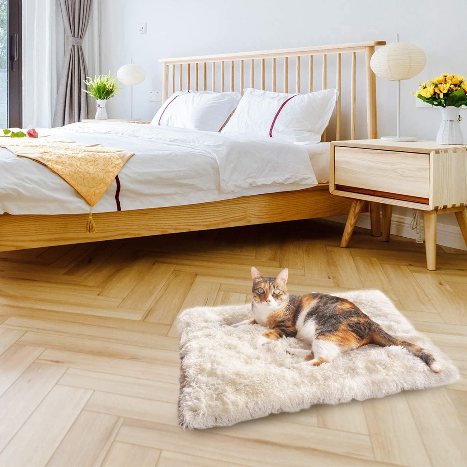 2-in-1 Selbstheizende Katzendecke & Kuschelnest I Weich, Rutschfest & Pflegeleich