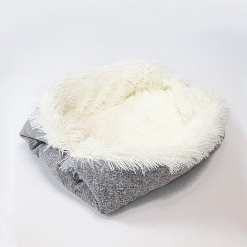 2-in-1 Selbstheizende Katzendecke & Kuschelnest I Weich, Rutschfest & Pflegeleich