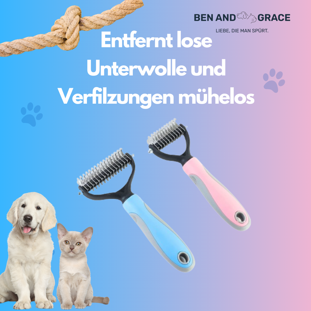 Hunde- und Katzenbürste gegen Unterwolle und Verfilzungen