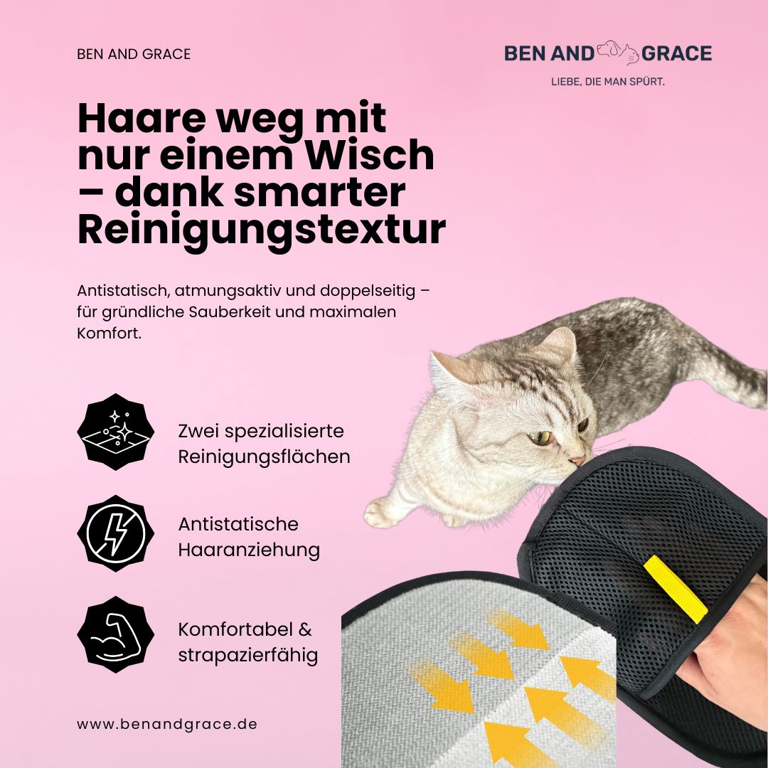 Fellpflege-Handschuhe für Haustiere – Zweiweg-Haarentfernung für Katzen & Hunde