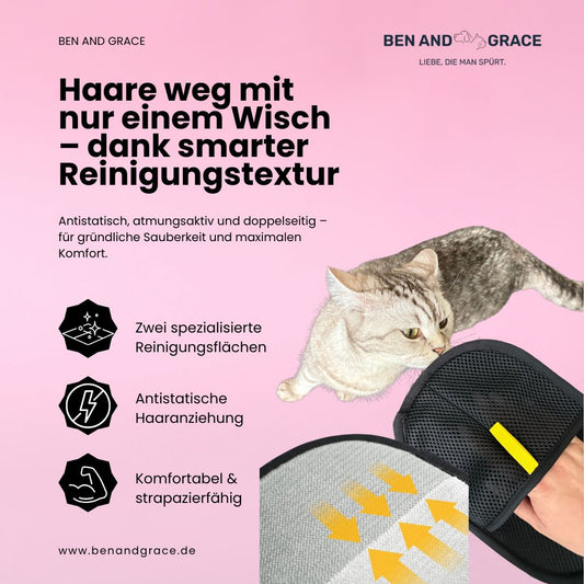 Fellpflege-Handschuhe für Haustiere – Zweiweg-Haarentfernung für Katzen & Hunde